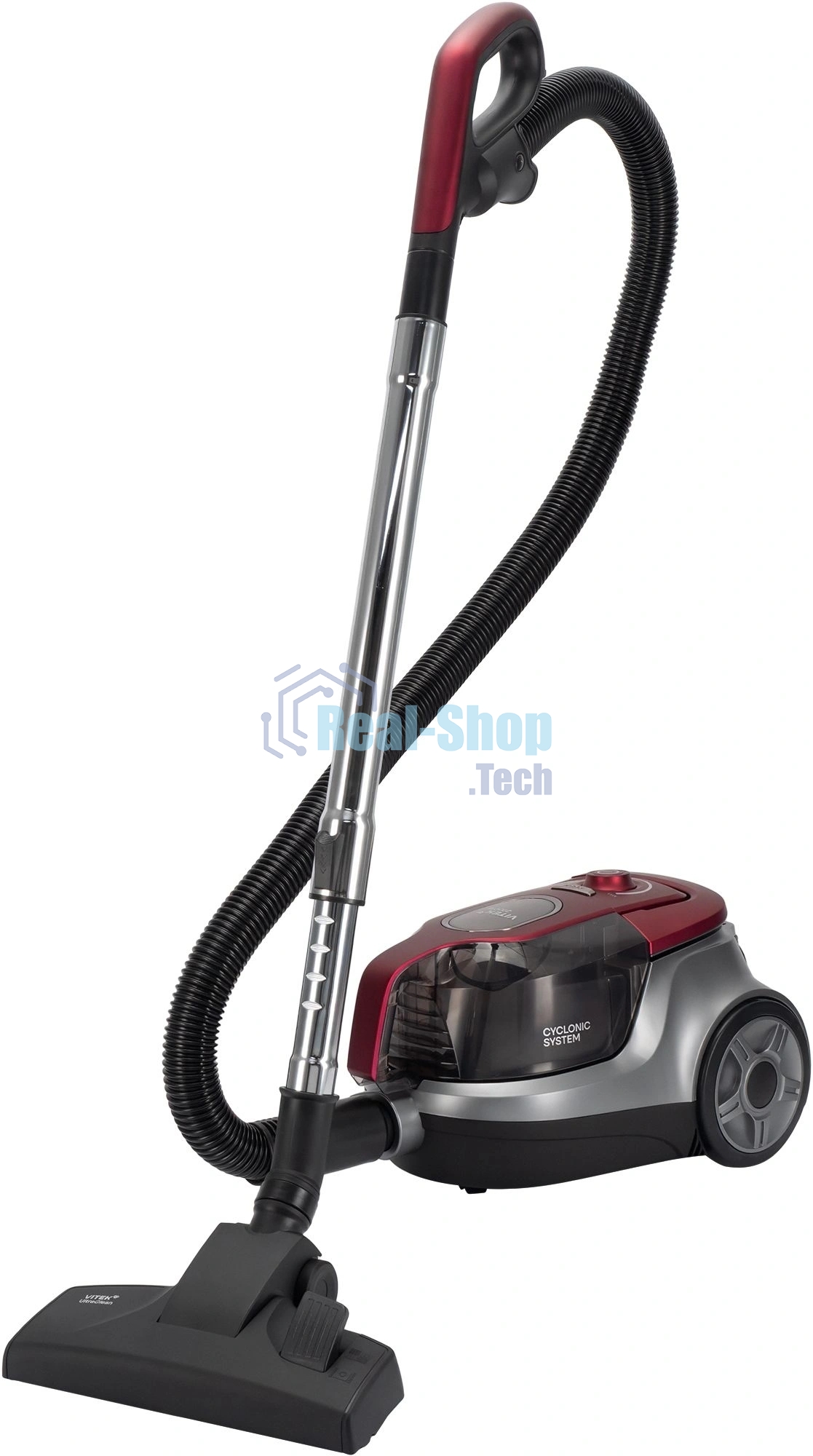 Пылесос Vitek VT-CV3113 красный/серый, 450/2200 Вт, уборка сухая, пылесборник контейнер 2 л