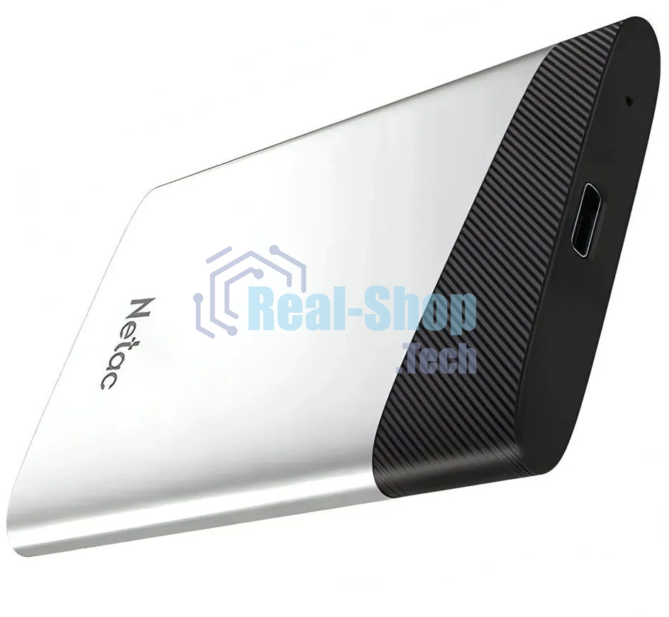 Внешний SSD Netac Z6S, 960 GB, USB 3.2 Gen 2 Type-C, R/W 520/480, серебристый