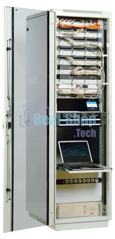 Шкаф телеком. напольный 42U (600x800) дверь стекло (ШТК-М-42.6.8-1ААА) (3 коробки)