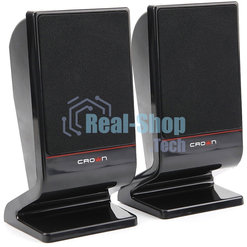 Акустическая система CROWN CMS-601 (USB, 6W; управление громкостью, разъем для наушников, кнопка включения, Длина кабеля между колонками 1м;Длина аудио-кабеля и питания 2м.)