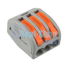 Универсальная клемма Rexant 3-проводная, серая (0,08-2,5/4 мм²) (50 шт./уп.)