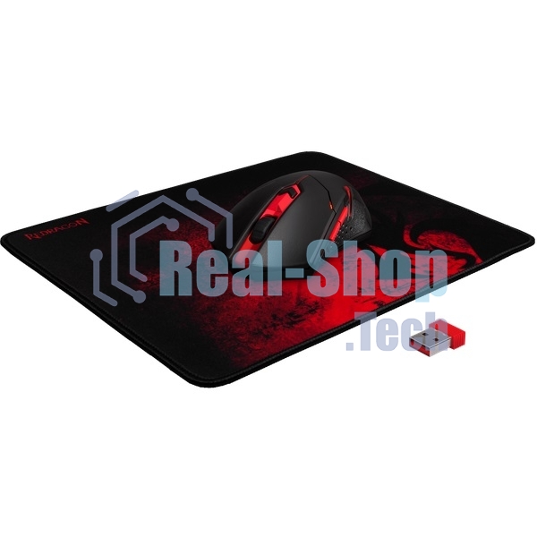 Мышь беспроводная + коврик Defender Redragon M601WL-BA черный, 2400 dpi, радиоканал, USB, кнопки - 6