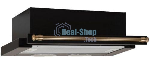 Вытяжка встраиваемая Elikor Интегра 60П-400-В2Л черный/бронза, 60 см, 400 куб. м/ч, 55 дБ