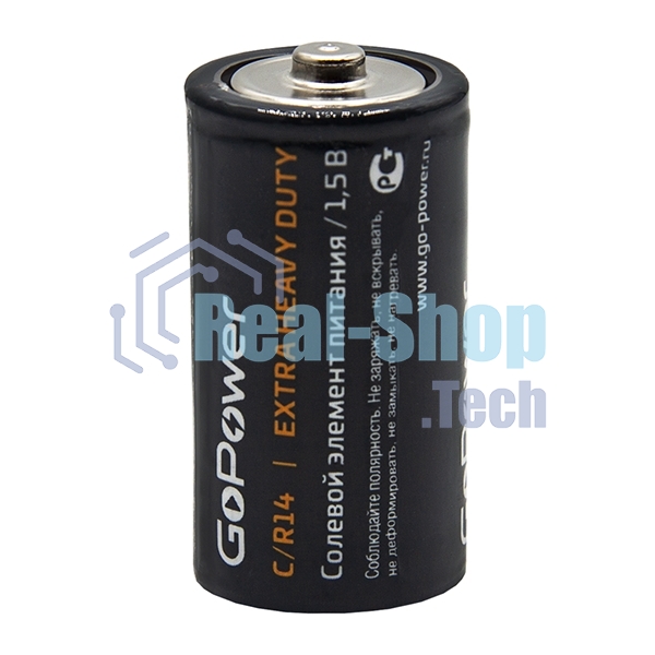 Батарейка GoPower R14 C Shrink 2 Heavy Duty 1.5V (2/24/288)