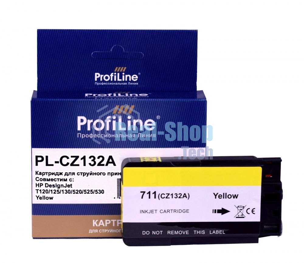 Картридж струйный ProfiLine PL-CZ132A №711 для принтеров HP DESIGNJET T120/T520 Yellow