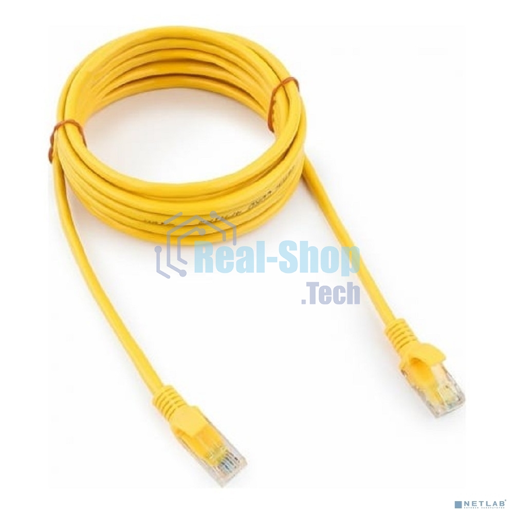 Патч-корд UTP Cablexpert cat.5e, 3м, литой, многожильный, желтый