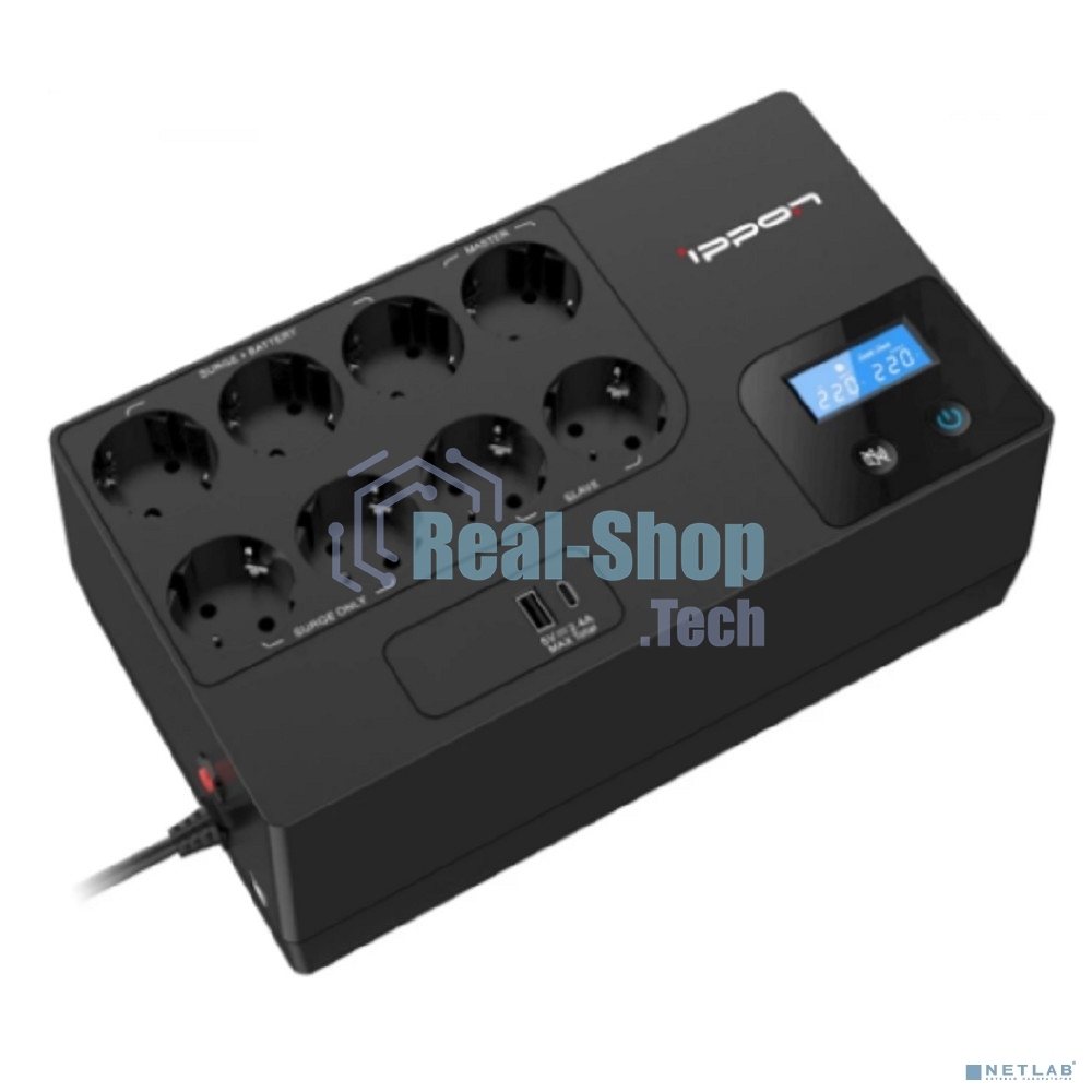 Источник бесперебойного питания Ippon Kirpich 1050 600Вт 1050ВА черный