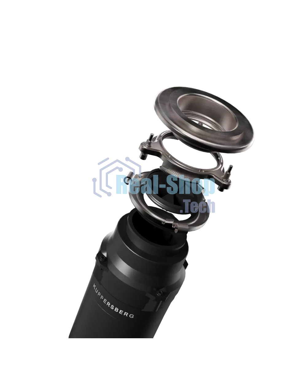 Измельчитель пищевых отходов Kuppersberg WSS 750 B, High-Tech, мощность 750 Вт, 3800-4200 об/мин, защита от перегрева, авто выключение, DC мотор, уровень шума 75 дБ, черный