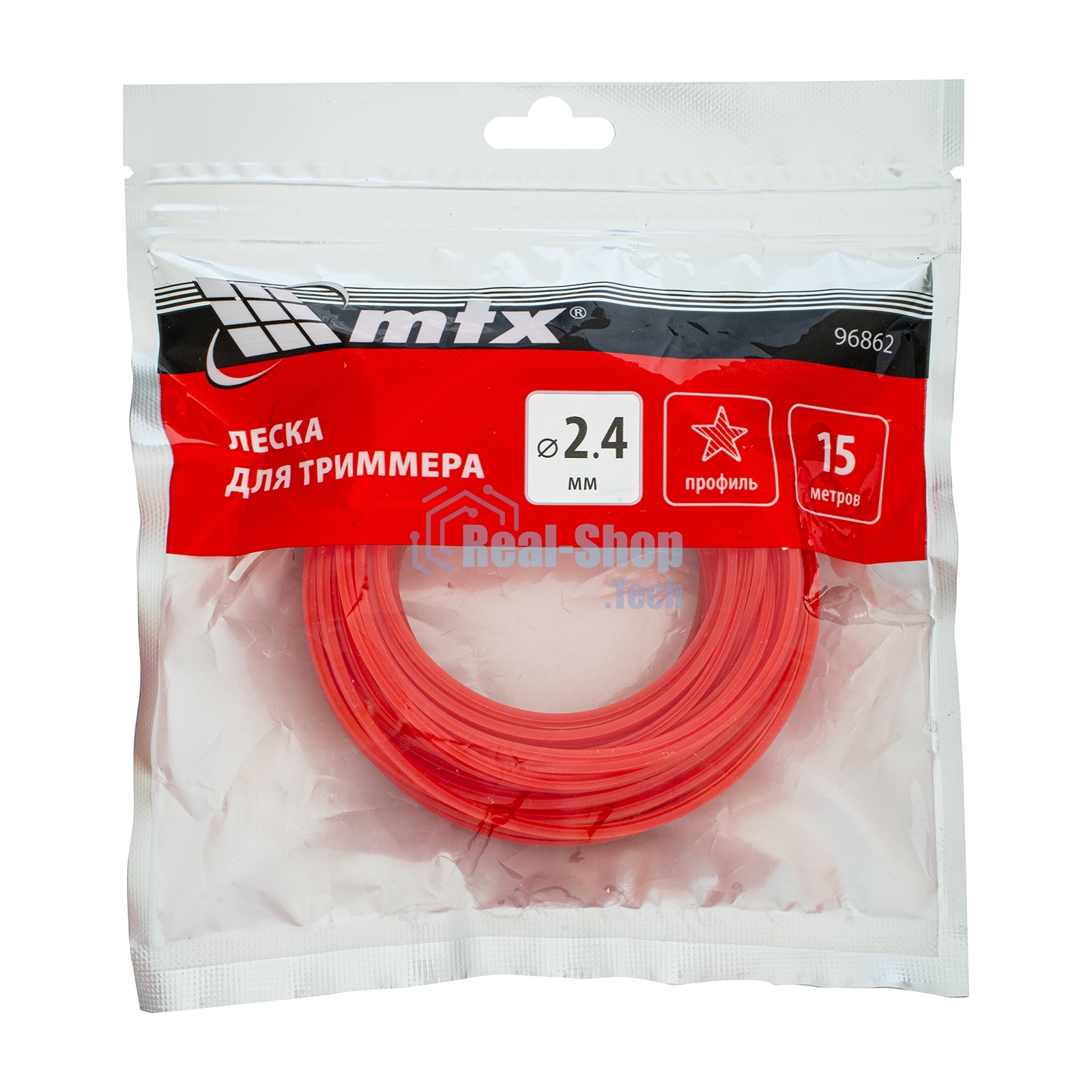 Леска для триммера MTX звезда 2,4 мм х 15 м