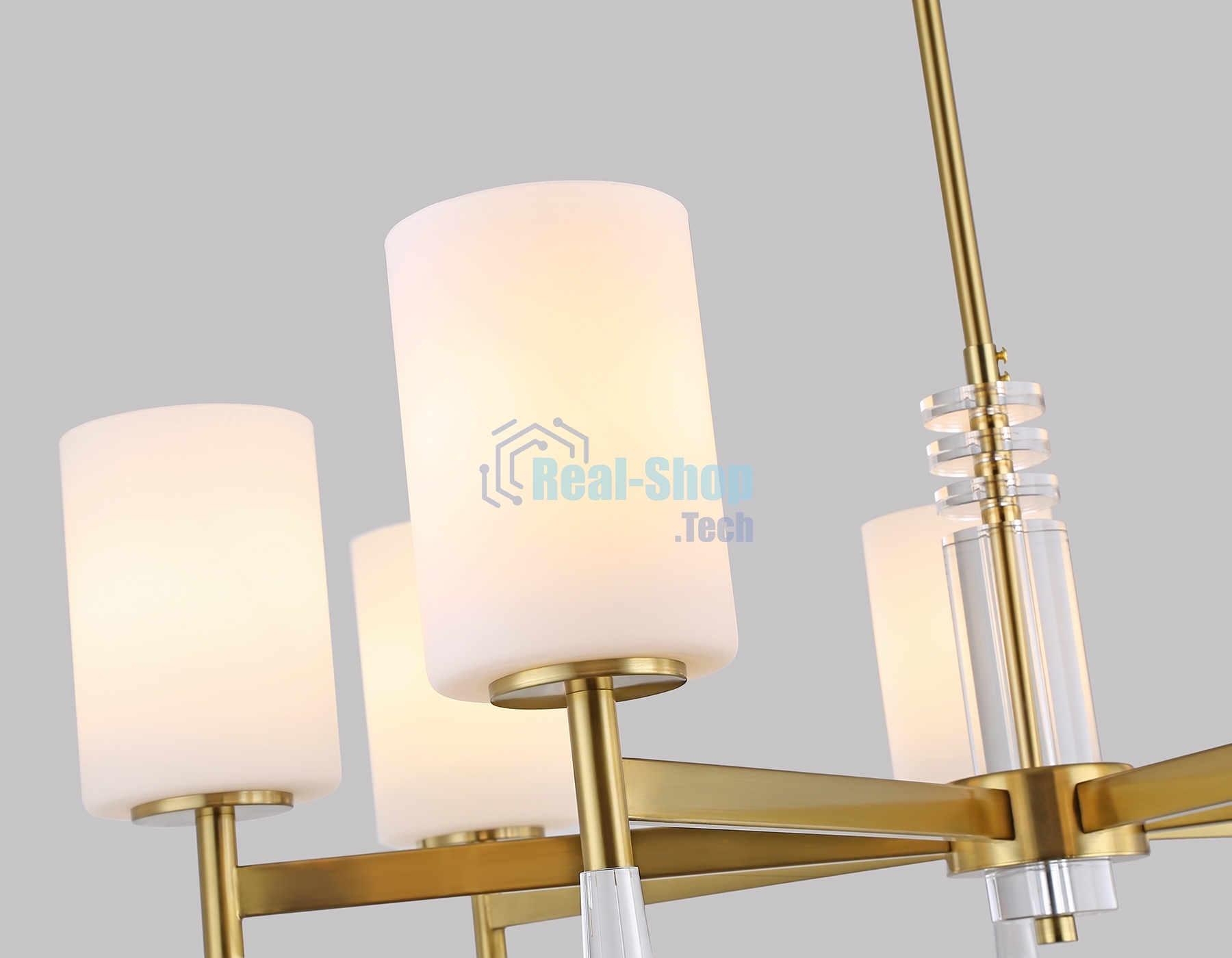 Люстра Ambrella light LH56263/7 BS/FR латунь/белый матовый E27/7 max 60W D750*590