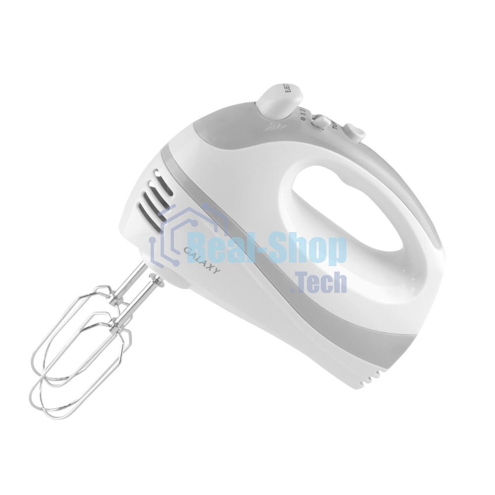 Миксер электрический Galaxy GL 2209, белый, ручной, 300 Вт, 5 скоростей + режим 