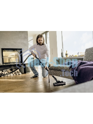 Хозяйственный пылесос Karcher WD 2 Plus V-12/6/18/C желтый, 1000 Вт, уборка сухая/влажная, пылесборник мешок/контейнер, 12 л