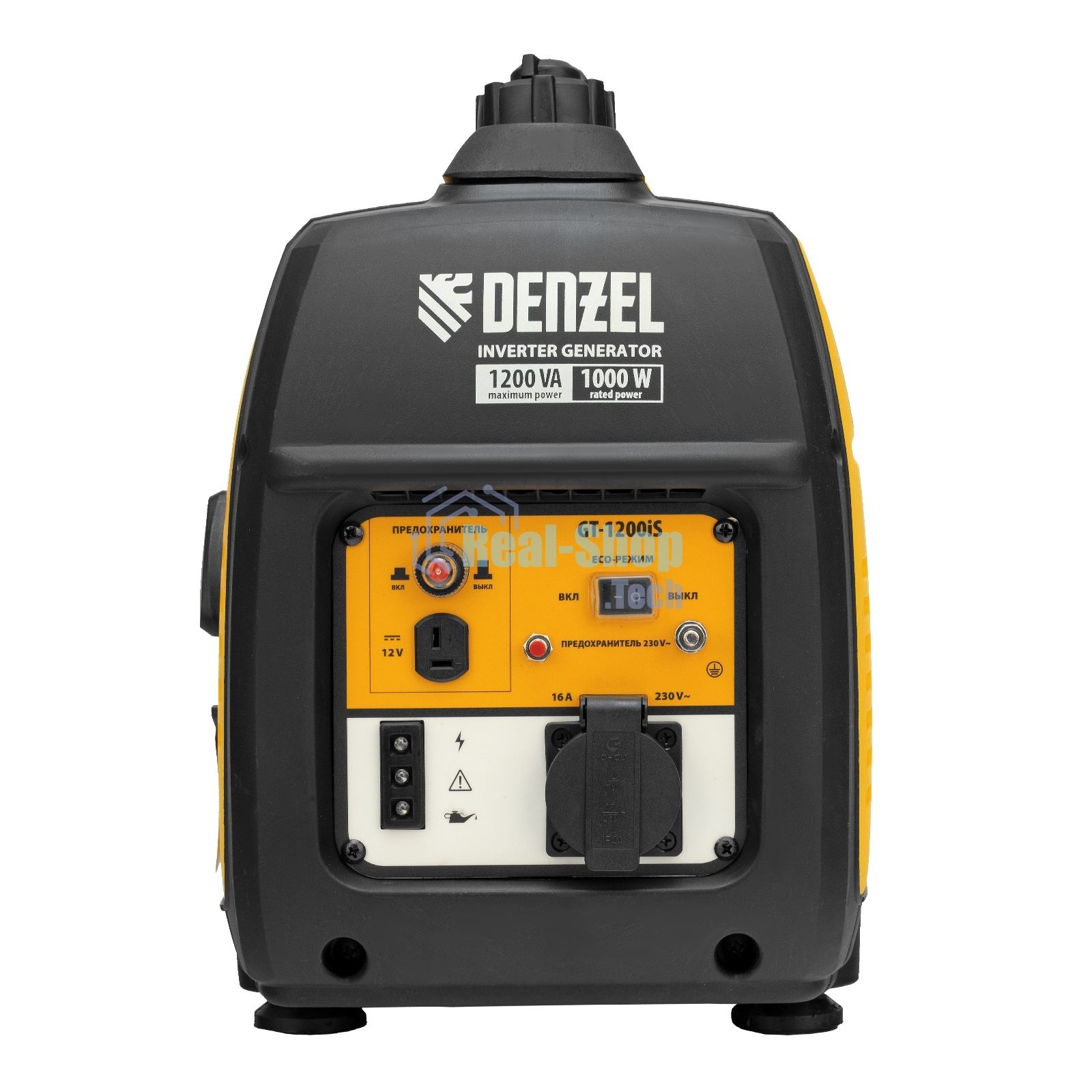 Генератор инверторный Denzel GT-1200iS, 1,2 кВт, 230 В, бак 2,4 л, закрытый корпус, ручной старт