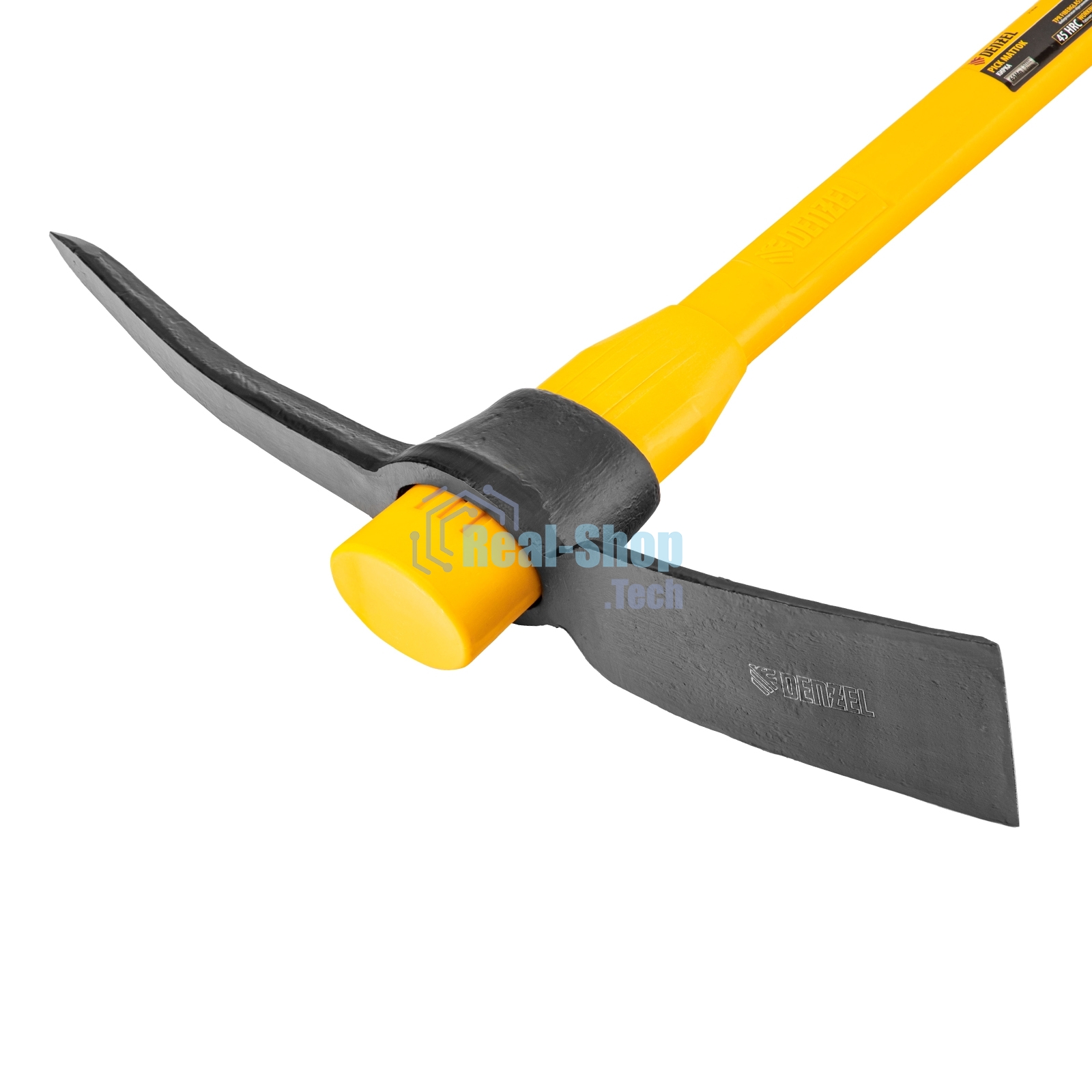 Кирка Denzel 2250 г, широкая, фиберглассовая обрезиненная рукоятка 900 мм