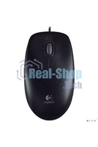 Мышь проводная Logitech B100 черный, 1000 dpi, USB, кнопки - 3