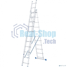 Лестница Сибртех 3 х 11 ступеней, алюминиевая, трехсекционная
