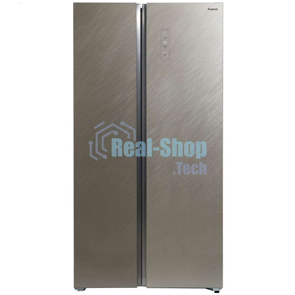 Холодильник Бирюса SBS 541 TGG текстурированное бежевое стекло двухкамерный 343/198 л морозилка слева, NoFrost, Side-by-side