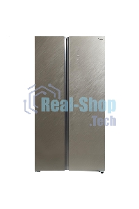 Холодильник Бирюса SBS 541 TGG текстурированное бежевое стекло двухкамерный 343/198 л морозилка слева, NoFrost, Side-by-side