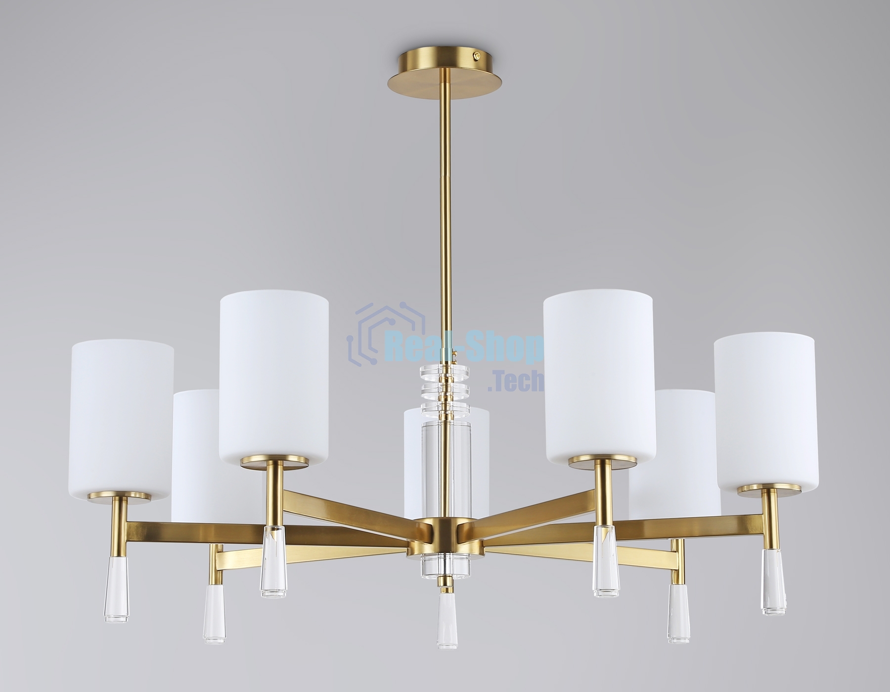 Люстра Ambrella light LH56263/7 BS/FR латунь/белый матовый E27/7 max 60W D750*590