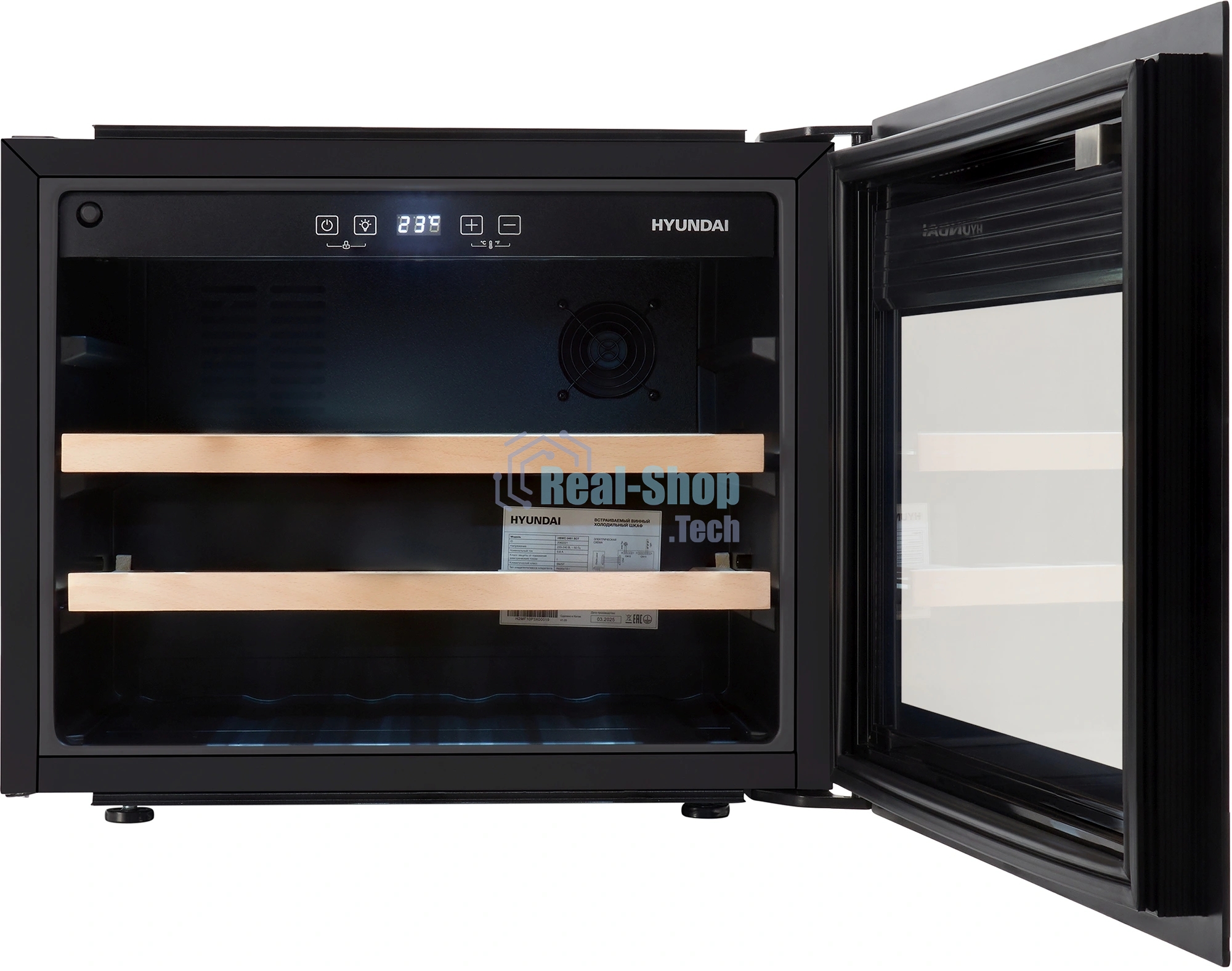 Винный шкаф встраиваемый Hyundai HBWC 0461 SCT 1-нокамерн. черный