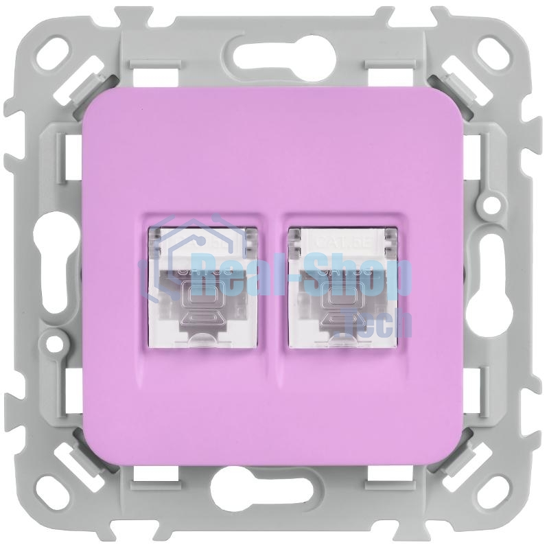 FLITE Розетка 2-ая компьютерная RJ45 кат.5Е UTP РК5е-2-0-ФлПр пурпурный | FI-K22-1-K99 | IEK