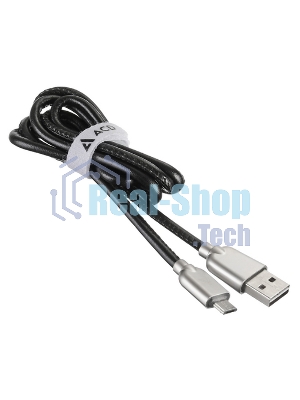 Кабель USB ACD-Allure MicroUSB - USB-A Кожа, 1м, черный