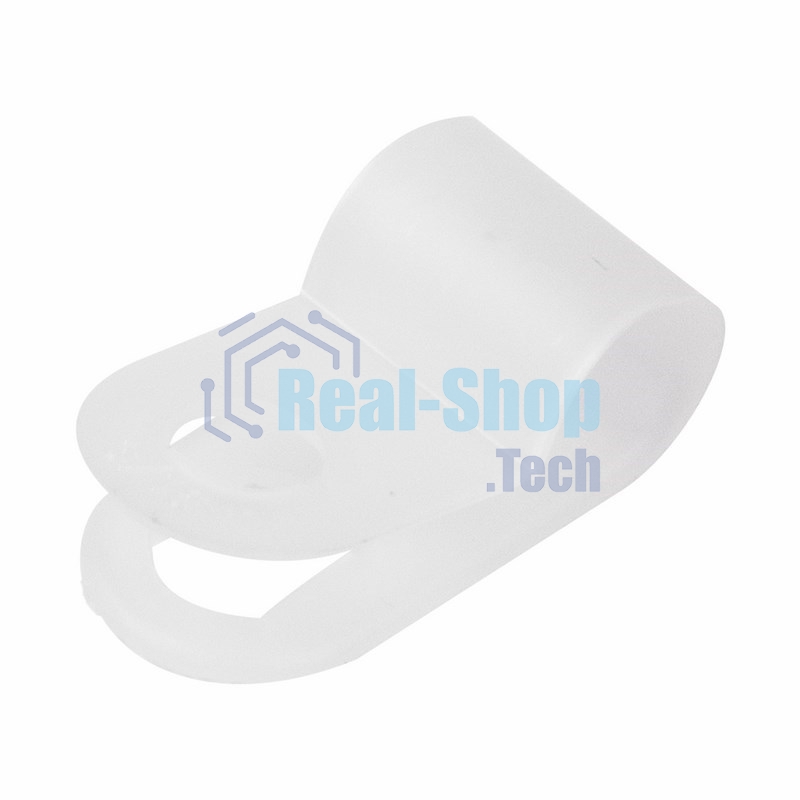 Кабельная скоба под винт Rexant 5 мм, белая, упаковка 50 шт.