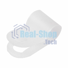 Кабельная скоба под винт Rexant 5 мм, белая, упаковка 50 шт.