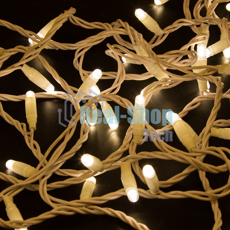 Гирлянда Neon-night Нить 10м, постоянное свечение, белый ПВХ, 230В, теплый белый