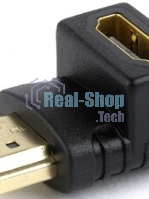 Переходник Cablexpert HDMI-HDMI 19F/19M, угловойсоединитель 90 градусов, золотые разъемы (A-HDMI90-FML)