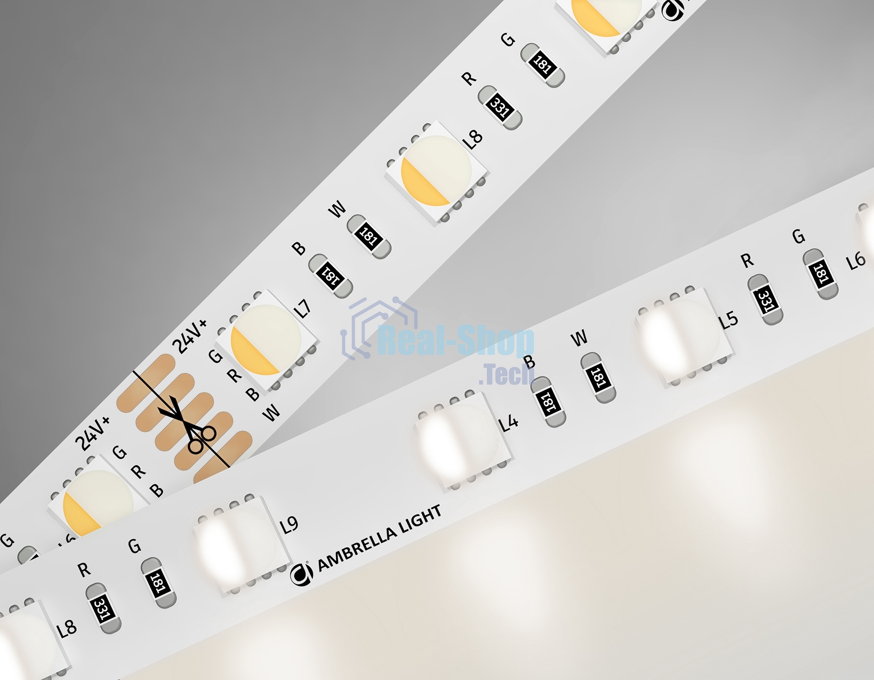 Светодиодная лента Ambrella light GS4402 5050 60Led /10W m/ 24V IP20 RGBW+4500K/ 5000*10*1.87mm (5 конт.)
