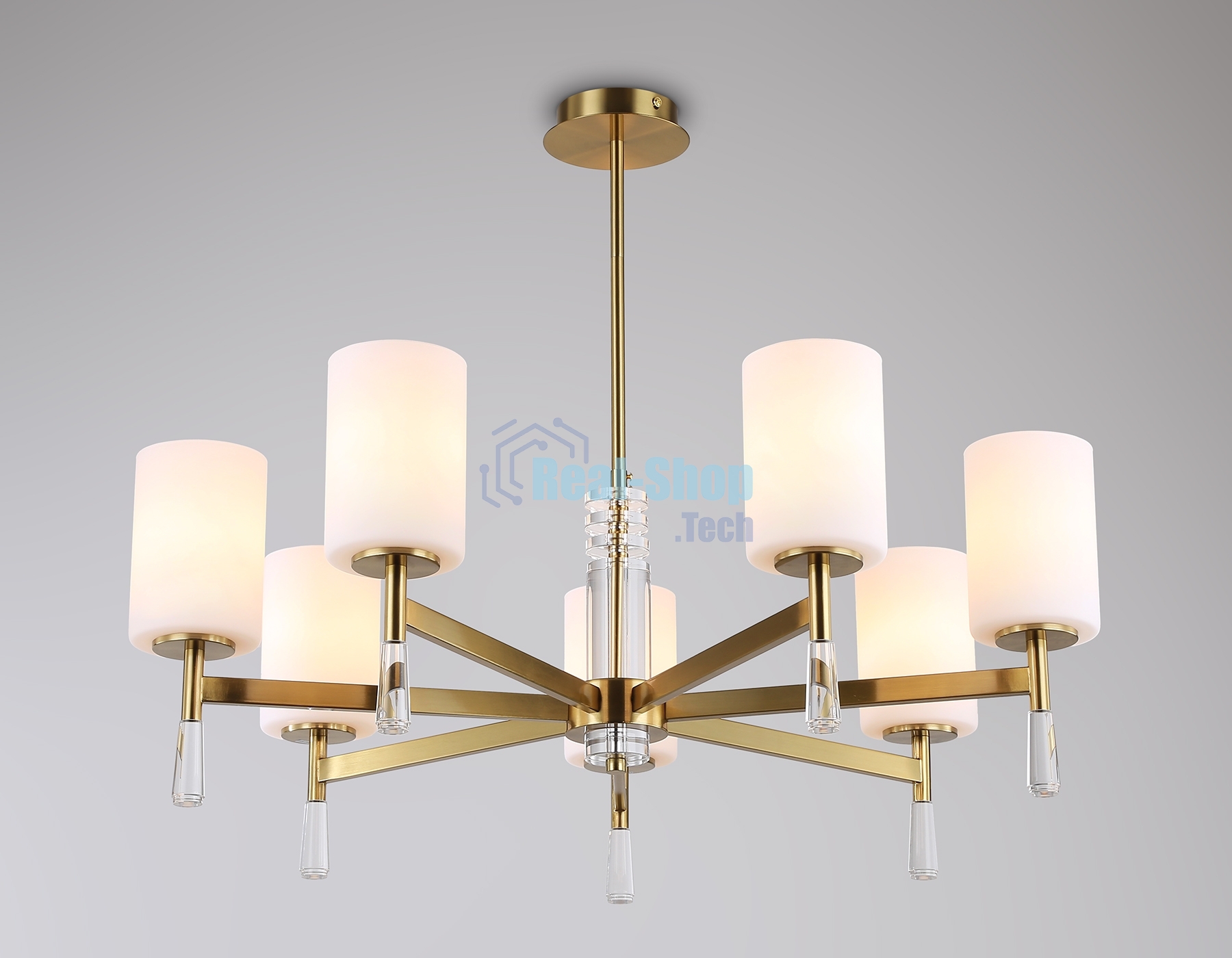 Люстра Ambrella light LH56263/7 BS/FR латунь/белый матовый E27/7 max 60W D750*590