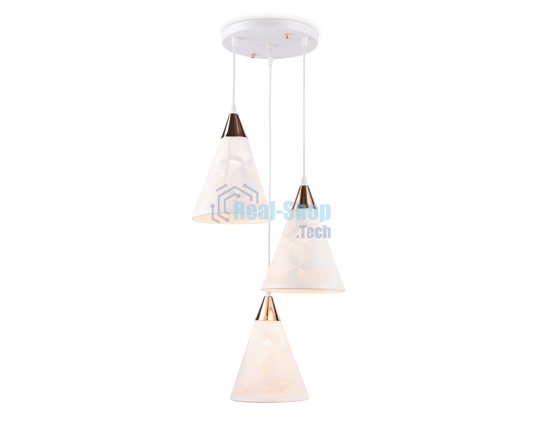 Светильник Ambrella light TR8433/3 WH/FGD белый/золото E27/3 max 40W D360*800