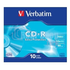 Диск CD-R Verbatim 700Mb 52x Slim case (10шт) (43415)