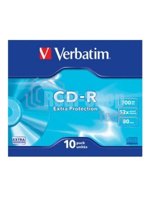 Диск CD-R Verbatim 700Mb 52x Slim case (10шт) (43415)