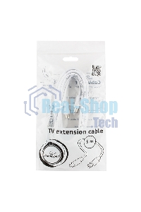 Кабель телевизионный Cablexpert, CCV-515-W-5M, Coaxial M/F, белый, 5м