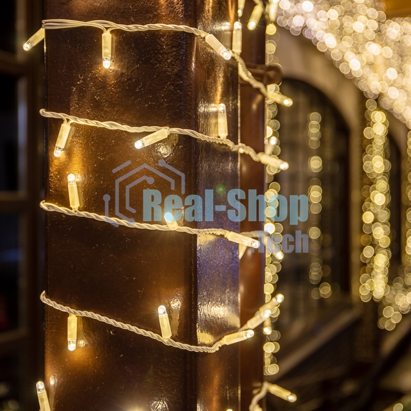 Гирлянда Neon-night Нить 10м, постоянное свечение, белый ПВХ, 230В, теплый белый