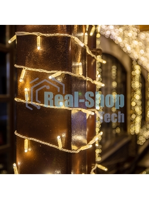 Гирлянда Neon-night Нить 10м, постоянное свечение, белый ПВХ, 230В, теплый белый