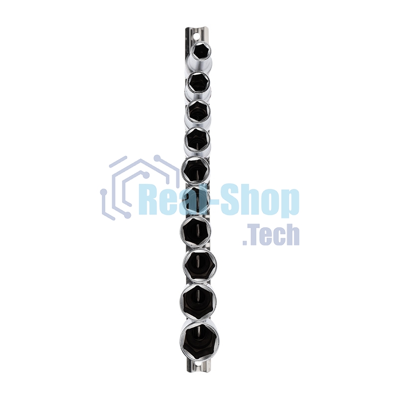 Набор удлиненных торцевых головок Rexant 1/2, шестигранные, CrV, 10 шт., 10-22 мм