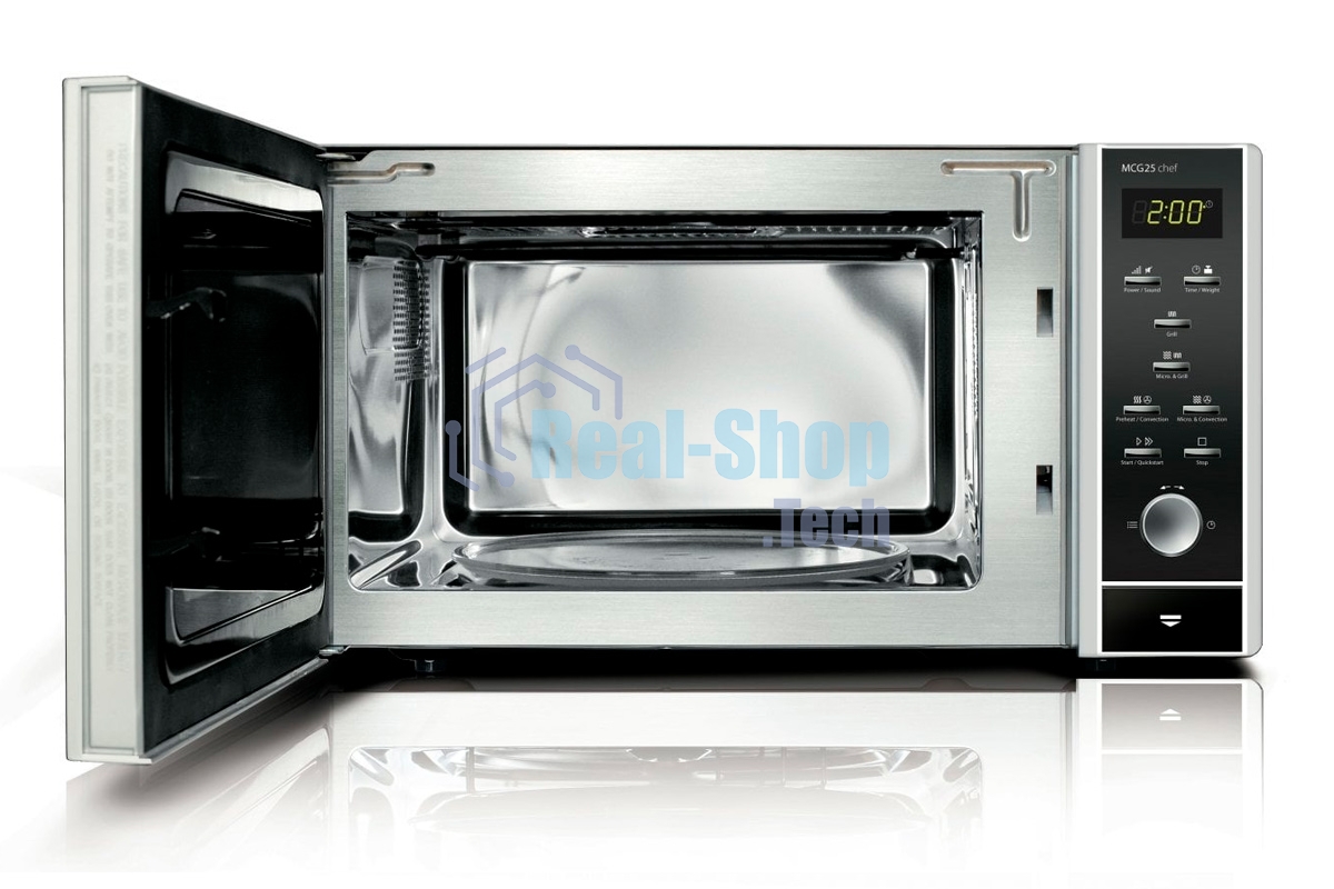 Микроволновая печь CASO MCG 25 Chef серебристый, 25 л, 900 Вт, переключатели - электронное управление