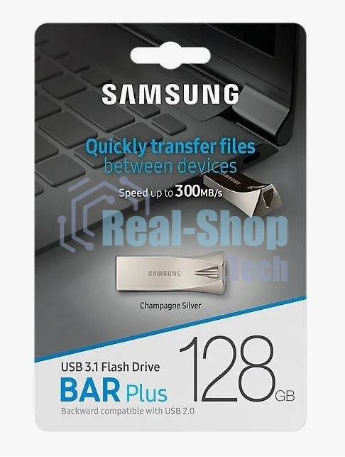 Флешка USB R/W R/W Samsung BAR Plus 128Gb USB Drive USB 3.1 (up to 300Mb/s) (MUF-128BE3)