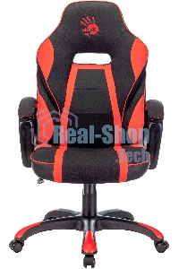 Кресло игровое A4TECH Bloody GC-250, на колесиках, искусственная кожа/ткань, черный/красный