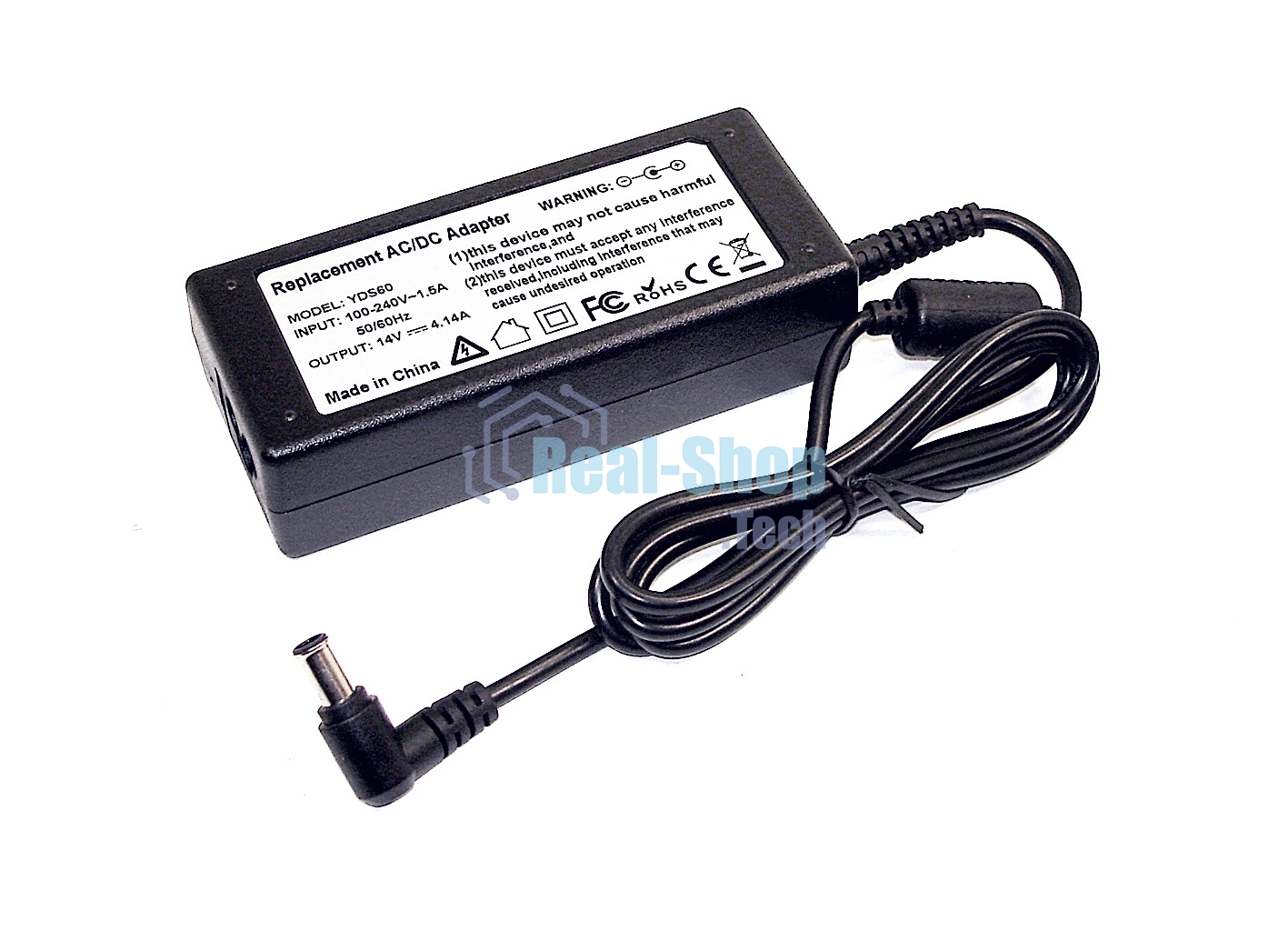 Блок питания для монитора и телевизора LCD 14V 4.14A 58W (6.5x4.4мм) OEM