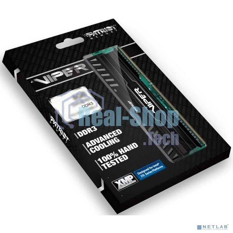 Оперативная память Patriot Viper 3, DDR3, 16GB (2x8 GB), 1866 MHz, CL10, DIMM, радиатор, черный