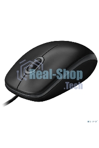 Мышь проводная Logitech B100 черный, 1000 dpi, USB, кнопки - 3