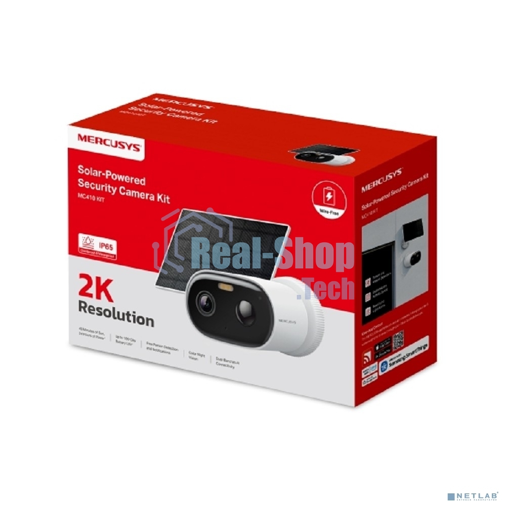 Комплект умной камеры с солнечной панелью Solar-Power Security Camera Kit