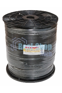 Кабель коаксиальный Rexant RG-6U+Cu, 75 Ом, Cu/Al/Cu, 64%, бухта 305 м, черный OUTDOOR