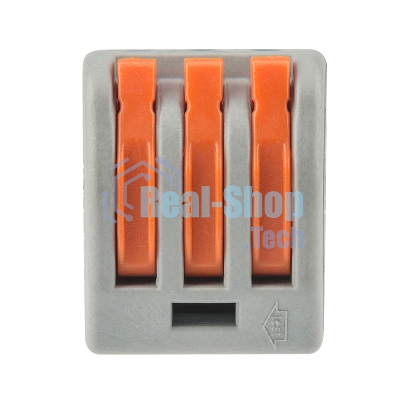 Универсальная клемма Rexant 3-проводная, серая (0,08-2,5/4 мм²) (50 шт./уп.)