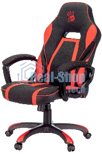 Кресло игровое A4TECH Bloody GC-250, на колесиках, искусственная кожа/ткань, черный/красный