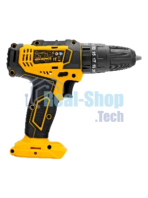 Дрель-шуруповерт аккумуляторная Denzel CID-18-0, 18В, Без АКБ и ЗУ, Ударная, Кейс